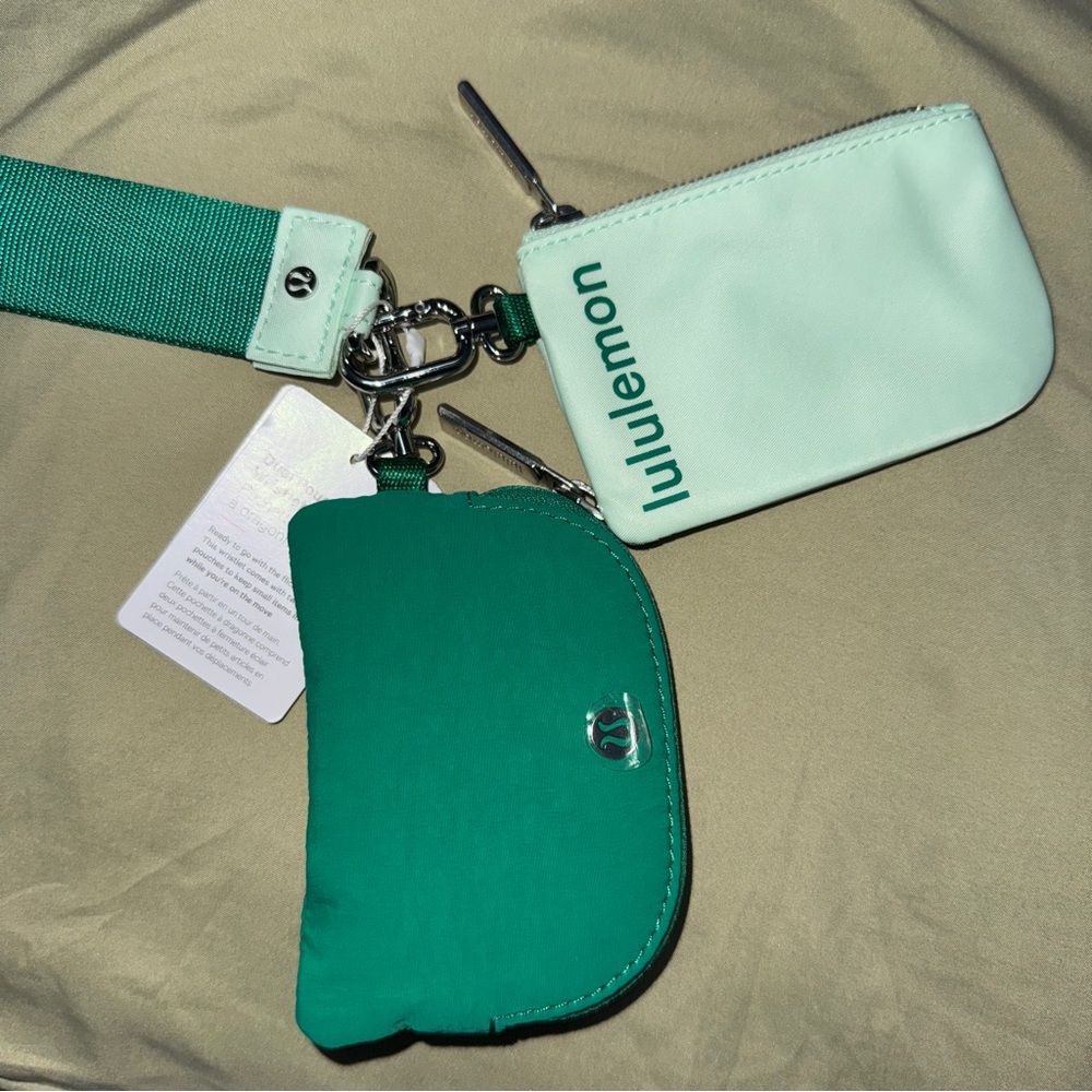 Emerald Green Ice Mint Lululemon Athletica Dual pouch Wristlet NWT